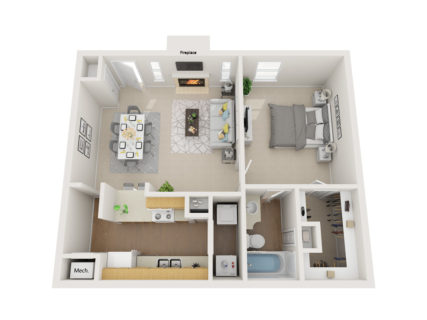 1 Bed / 1 Bath / 650 sq ft / Availability: Please Call / Deposit: $300 / Rent: $850